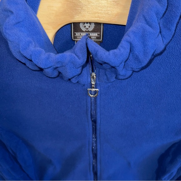 Ariat Large Blue Woman Fleece Full Zip Horseshoe Rodeo Western Cowgirl Sweater - Picture 6 of 6